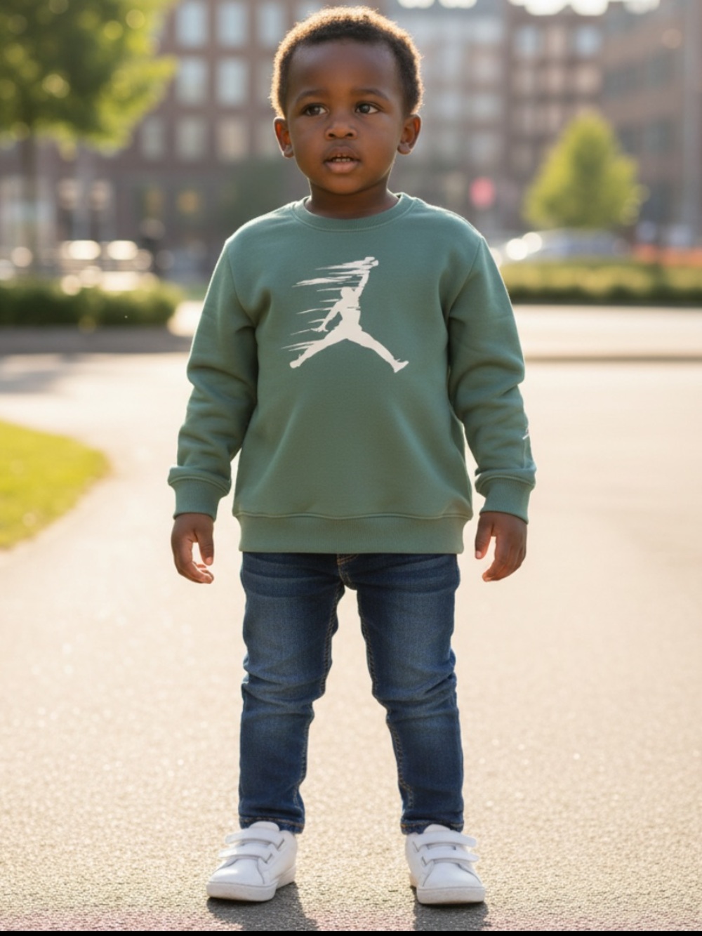 Jordan Kids' Green Pullover with White Jumpman Graphic Size 2T